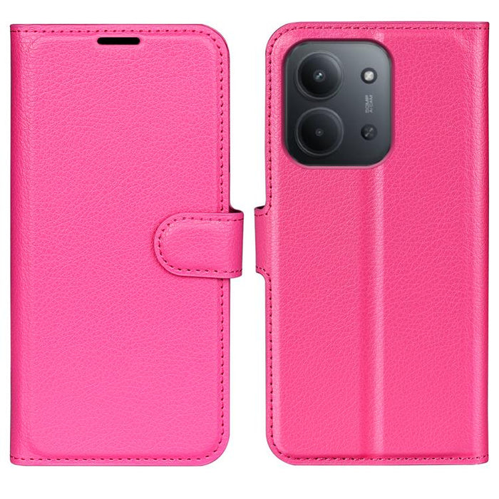 Funda de cuero con tapa horizontal y textura de lichi para teléfono con soporte, For Xiaomi Redmi Note 14 Pro 5G, For Xiaomi 14T Pro, For Xiaomi 14T, For Xiaomi Redmi 14C 4G, For Xiaomi Redmi K70 Ultra