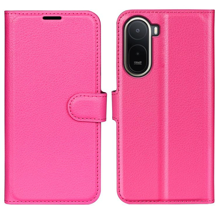 Funda de cuero con tapa horizontal y textura de lichi para teléfono con soporte, For Xiaomi Redmi Note 14 Pro 5G, For Xiaomi 14T Pro, For Xiaomi 14T, For Xiaomi Redmi 14C 4G, For Xiaomi Redmi K70 Ultra