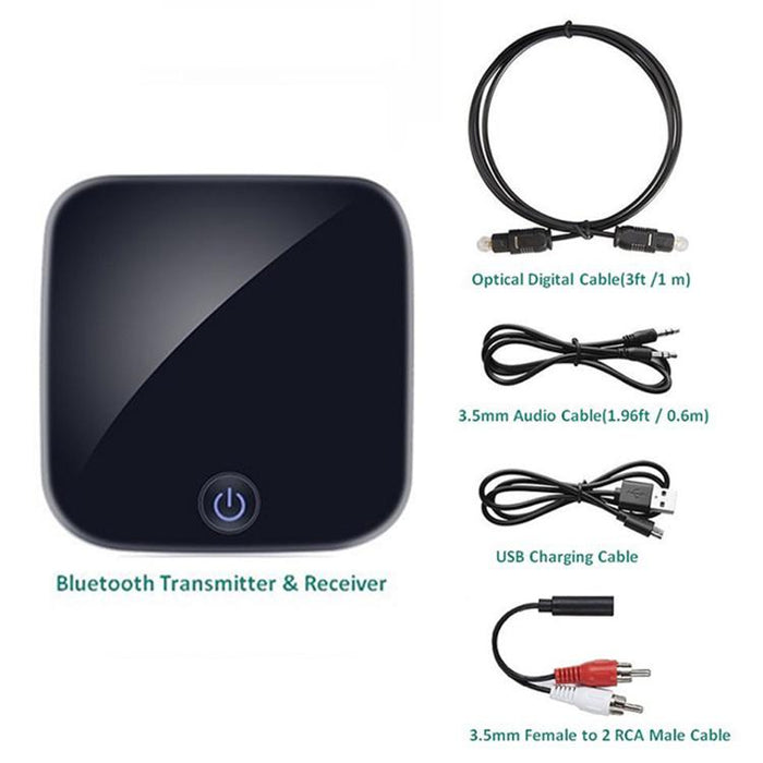 Adaptador 3.5mm8670 Receptor Bluetooth Transmisor Receptor Bluetooth auxiliar con fibra óptica, black
