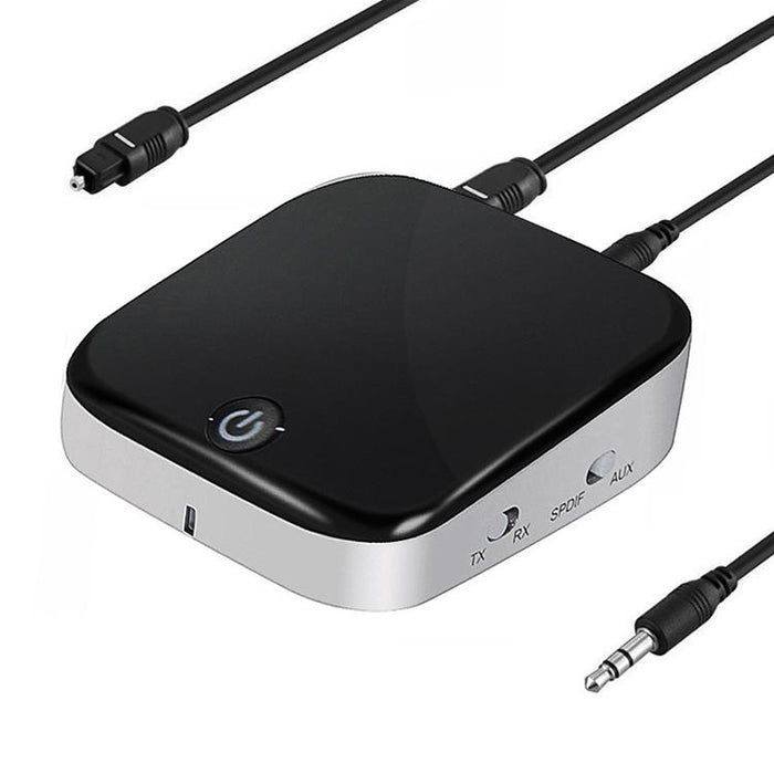 Adaptador 3.5mm8670 Receptor Bluetooth Transmisor Receptor Bluetooth auxiliar con fibra óptica, black