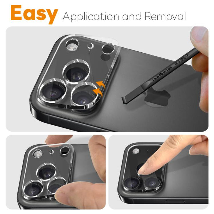 2 protectores de lente de cámara NORTHJO, película de vidrio templado 3D HD, For iPhone 17 Pro Max, For iPhone 17 Pro, For iPhone 17, For iPhone Air
