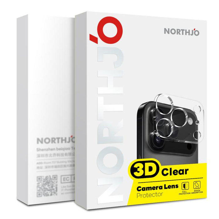 2 protectores de lente de cámara NORTHJO, película de vidrio templado 3D HD, For iPhone 17 Pro Max, For iPhone 17 Pro, For iPhone 17, For iPhone Air