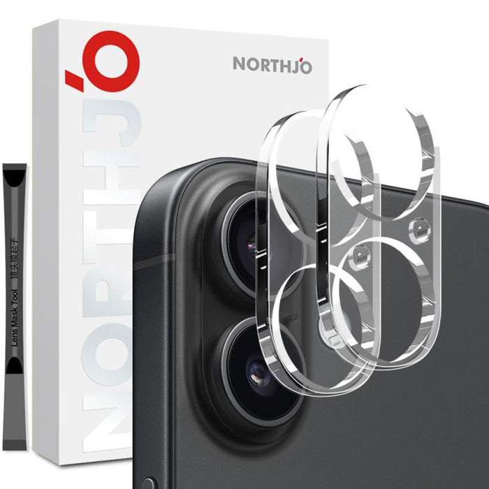 2 protectores de lente de cámara NORTHJO, película de vidrio templado 3D HD, For iPhone 17 Pro Max, For iPhone 17 Pro, For iPhone 17, For iPhone Air
