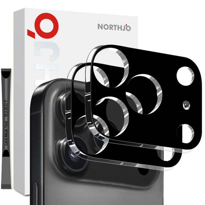 2pcs NORTHJO Camera Lens Protector 3D HD Tempered Glass Film, For iPhone 17 Pro Max, For iPhone 17 Pro, For iPhone 17, For iPhone Air