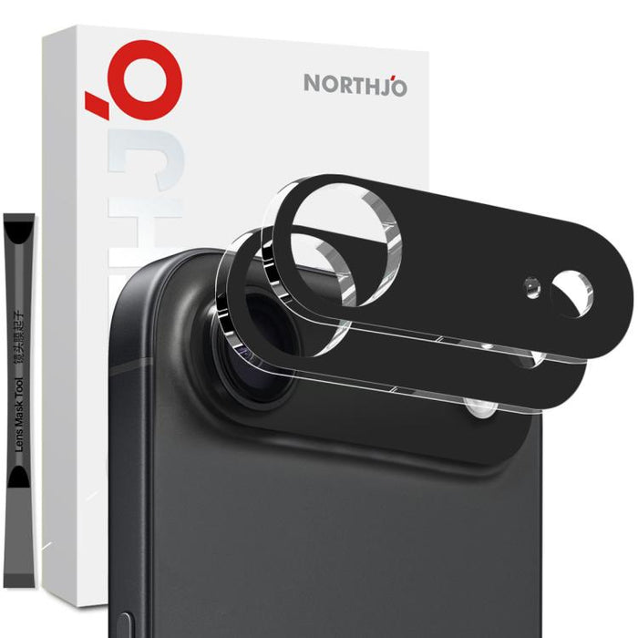 2pcs NORTHJO Camera Lens Protector 3D HD Tempered Glass Film, For iPhone 17 Pro Max, For iPhone 17 Pro, For iPhone 17, For iPhone Air