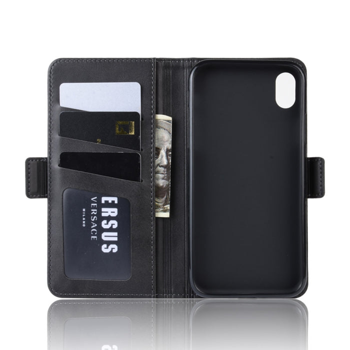 Estuche de cuero para teléfono celular con soporte de billetera para iPhone XR, con billetera y soporte y ranuras para tarjetas, For iPhone XR