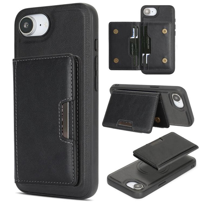Kalebol Strong MagSafe Magnetic Two-Fold Card Bag Leather Phone Case, For iPhone 17 Pro Max, For iPhone 17 Pro, For iPhone 17, For iPhone Air