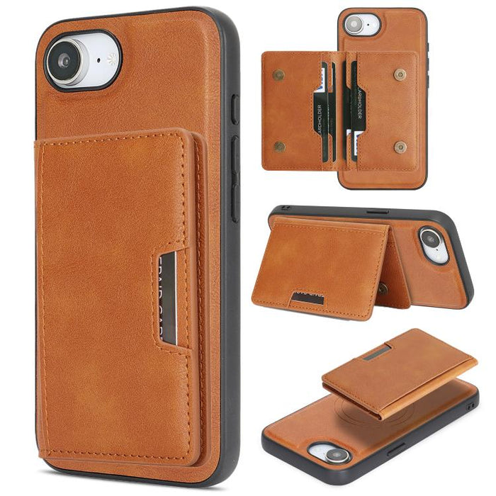 Kalebol Strong MagSafe Magnetic Two-Fold Card Bag Leather Phone Case, For iPhone 17 Pro Max, For iPhone 17 Pro, For iPhone 17, For iPhone Air