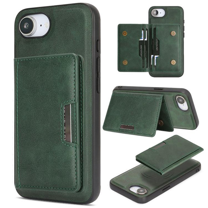 Kalebol Strong MagSafe Magnetic Two-Fold Card Bag Leather Phone Case, For iPhone 17 Pro Max, For iPhone 17 Pro, For iPhone 17, For iPhone Air