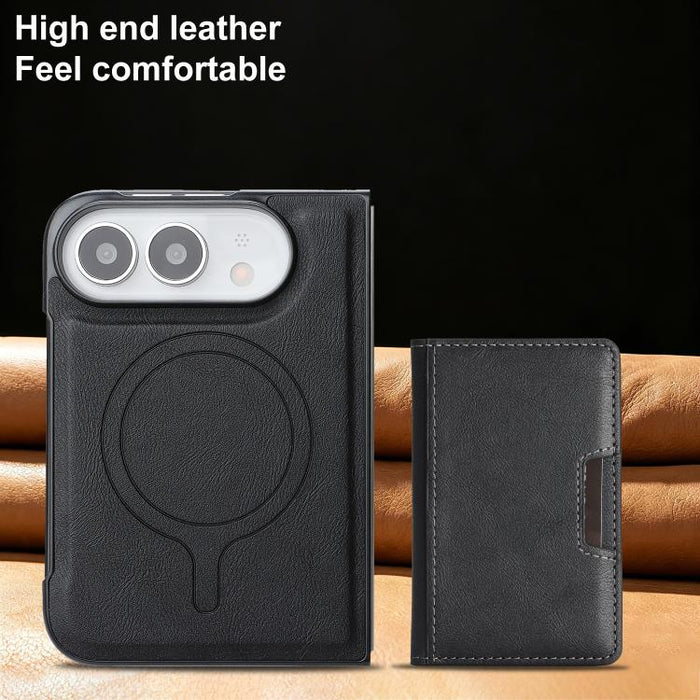 Kalebol Strong MagSafe Magnetic Two-Fold Card Bag Leather Phone Case, For iPhone 17 Pro Max, For iPhone 17 Pro, For iPhone 17, For iPhone Air