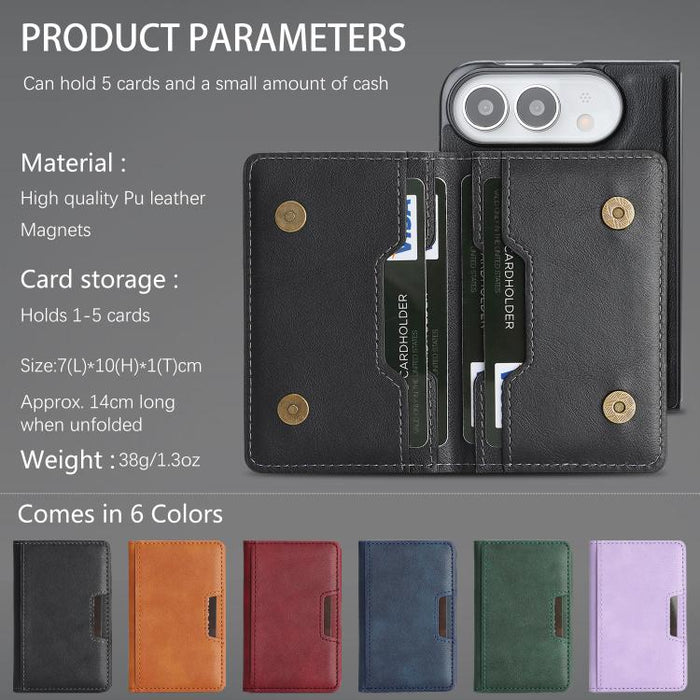 Kalebol Strong MagSafe Magnetic Two-Fold Card Bag Leather Phone Case, For iPhone 17 Pro Max, For iPhone 17 Pro, For iPhone 17, For iPhone Air