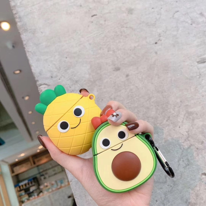 Para Apple AirPods 1/2 Generación Universal Pareja Aguacate Y Piña Estuche Protector Para Auriculares Bluetooth, Pineapple, Avocado