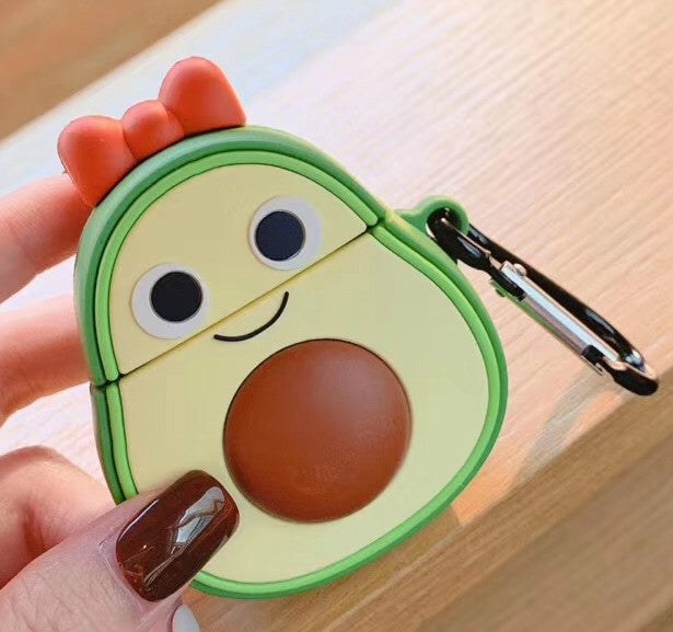 Para Apple AirPods 1/2 Generación Universal Pareja Aguacate Y Piña Estuche Protector Para Auriculares Bluetooth, Pineapple, Avocado