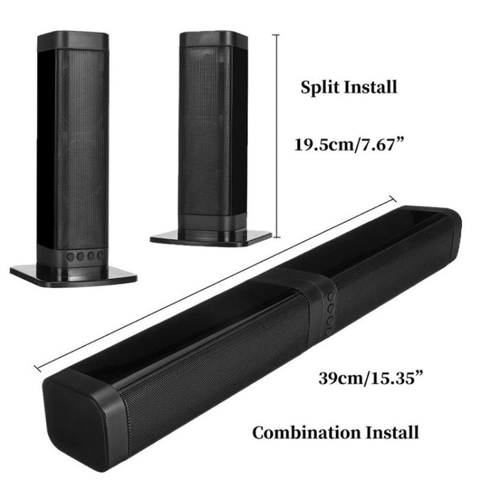 BKS-33 5.0 TV Home Barra de Sonido Inalámbrica, Soporte TF, Extraíble y Empalme, Efecto Estéreo 3D