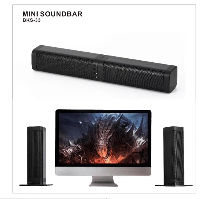 BKS-33 5.0 TV Home Barra de Sonido Inalámbrica, Soporte TF, Extraíble y Empalme, Efecto Estéreo 3D