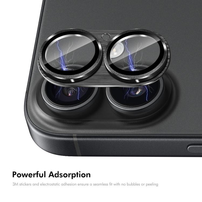 ENKAY Anti-reflection Camera Lens Brushed Aluminium Alloy Tempered Glass Film, For iPhone 17