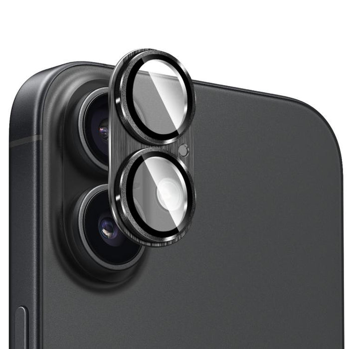 ENKAY Anti-reflection Camera Lens Brushed Aluminium Alloy Tempered Glass Film, For iPhone 17