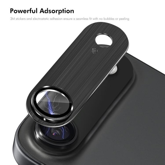ENKAY Anti-reflection Camera Lens Brushed Aluminium Alloy Tempered Glass Film, For iPhone Air