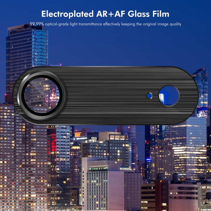 ENKAY Anti-reflection Camera Lens Brushed Aluminium Alloy Tempered Glass Film, For iPhone Air