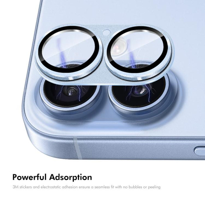 ENKAY Anti-reflection Camera Lens Frosted Armor Aluminium Alloy Tempered Glass Film, For iPhone 17