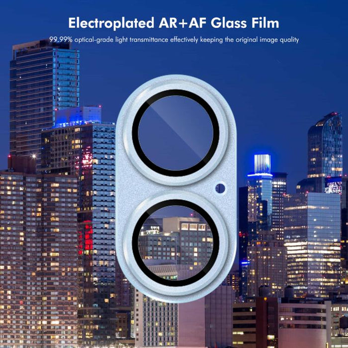 ENKAY Anti-reflection Camera Lens Frosted Armor Aluminium Alloy Tempered Glass Film, For iPhone 17