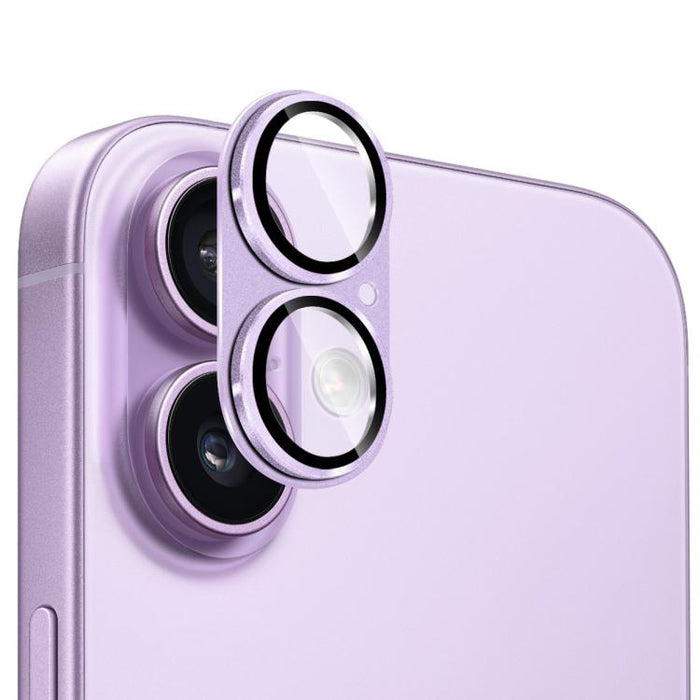 ENKAY Anti-reflection Camera Lens Frosted Armor Aluminium Alloy Tempered Glass Film, For iPhone 17