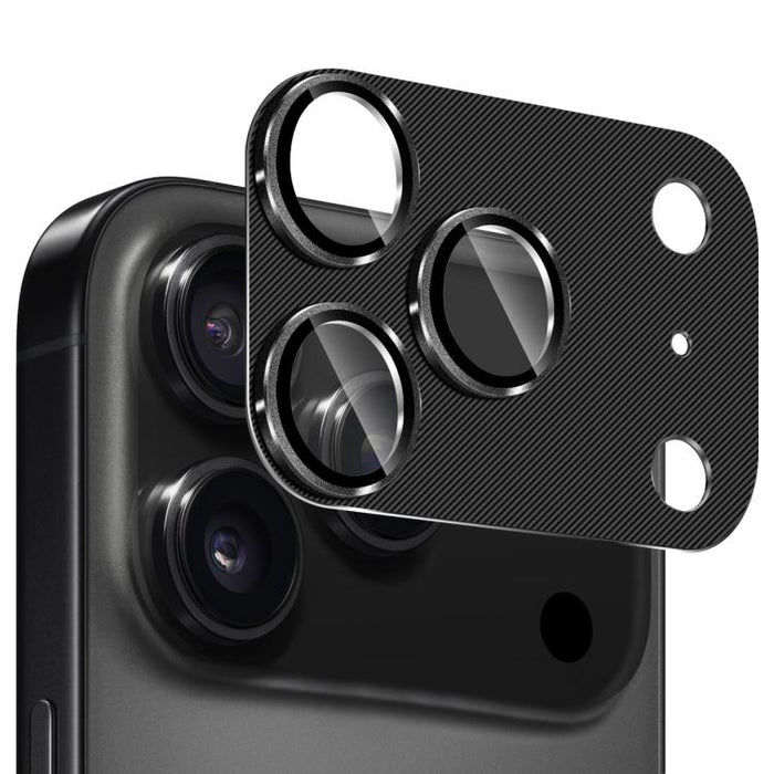 ENKAY CD Texture Aluminium Alloy Tempered Glass Lens Cover Film, For iPhone 17 Pro Max, For iPhone 17 Pro