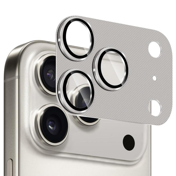 ENKAY CD Texture Aluminium Alloy Tempered Glass Lens Cover Film, For iPhone 17 Pro Max, For iPhone 17 Pro