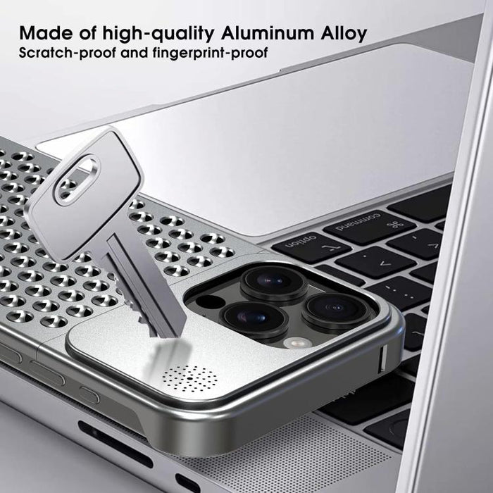 Funda para teléfono Kalebol de aleación de aluminio con aromaterapia y sistema de refrigeración, For iPhone 16 Pro Max, For iPhone 16 Pro, For iPhone 16 Plus, For iPhone 16, For iPhone 15 Pro Max, For iPhone 15 Pro, For iPhone 15 Plus, For iPhone 15   ...