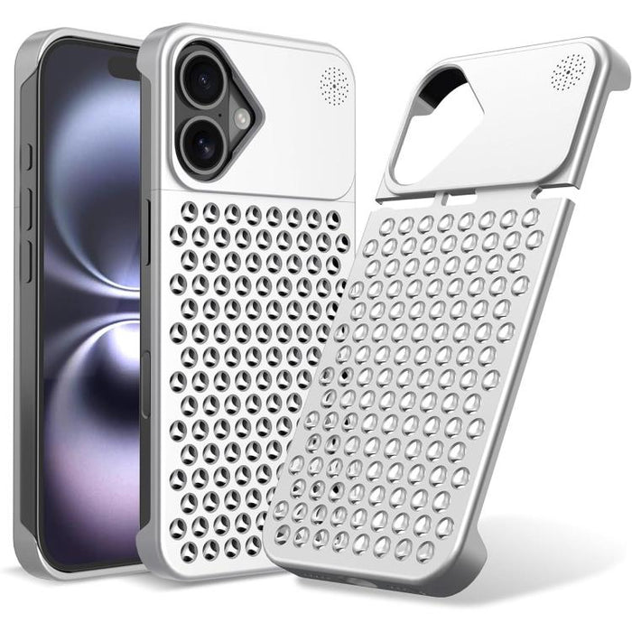 Funda para teléfono Kalebol de aleación de aluminio con aromaterapia y sistema de refrigeración, For iPhone 16 Pro Max, For iPhone 16 Pro, For iPhone 16 Plus, For iPhone 16, For iPhone 15 Pro Max, For iPhone 15 Pro, For iPhone 15 Plus, For iPhone 15   ...