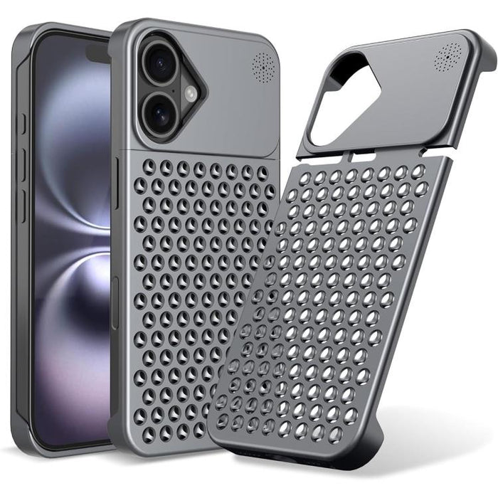 Funda para teléfono Kalebol de aleación de aluminio con aromaterapia y sistema de refrigeración, For iPhone 16 Pro Max, For iPhone 16 Pro, For iPhone 16 Plus, For iPhone 16, For iPhone 15 Pro Max, For iPhone 15 Pro, For iPhone 15 Plus, For iPhone 15   ...