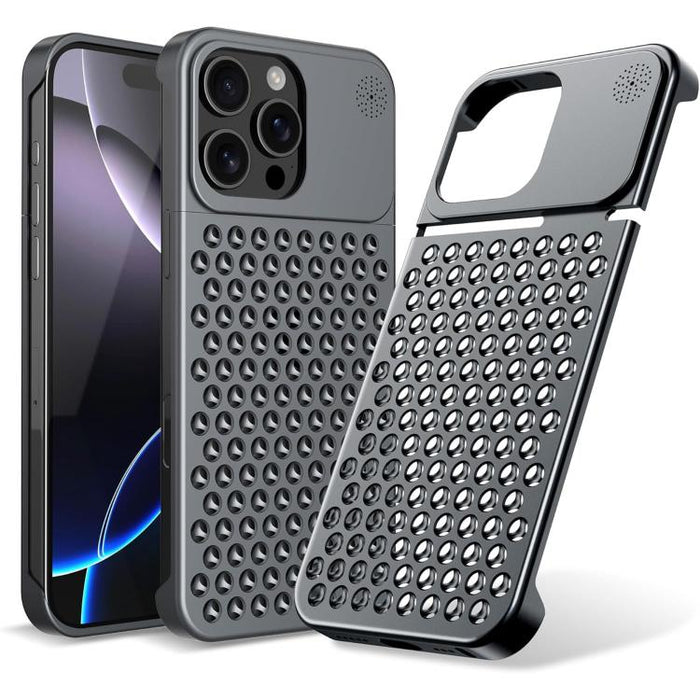 Funda para teléfono Kalebol de aleación de aluminio con aromaterapia y sistema de refrigeración, For iPhone 16 Pro Max, For iPhone 16 Pro, For iPhone 16 Plus, For iPhone 16, For iPhone 15 Pro Max, For iPhone 15 Pro, For iPhone 15 Plus, For iPhone 15   ...