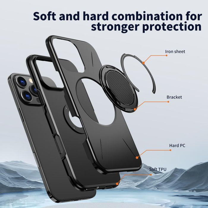 Kalebol Magnetic MagSafe Rotation Holder PC Phone Case, For iPhone 14 Pro Max, For iPhone 13 Pro Max, For iPhone 13 Pro, For iPhone 13
