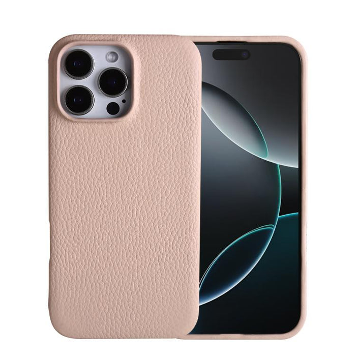 Litchi Texture Genuine Leather MagSafe Back Phone Case, For iPhone 16 Pro Max, For iPhone 15 Pro Max, For iPhone 14 Pro Max