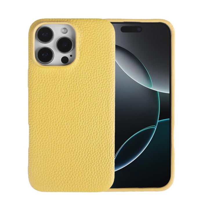 Litchi Texture Genuine Leather MagSafe Back Phone Case, For iPhone 16 Pro Max, For iPhone 15 Pro Max, For iPhone 14 Pro Max