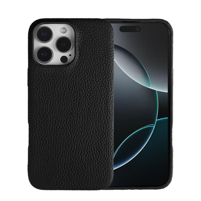 Litchi Texture Genuine Leather MagSafe Back Phone Case, For iPhone 16 Pro Max, For iPhone 15 Pro Max, For iPhone 14 Pro Max