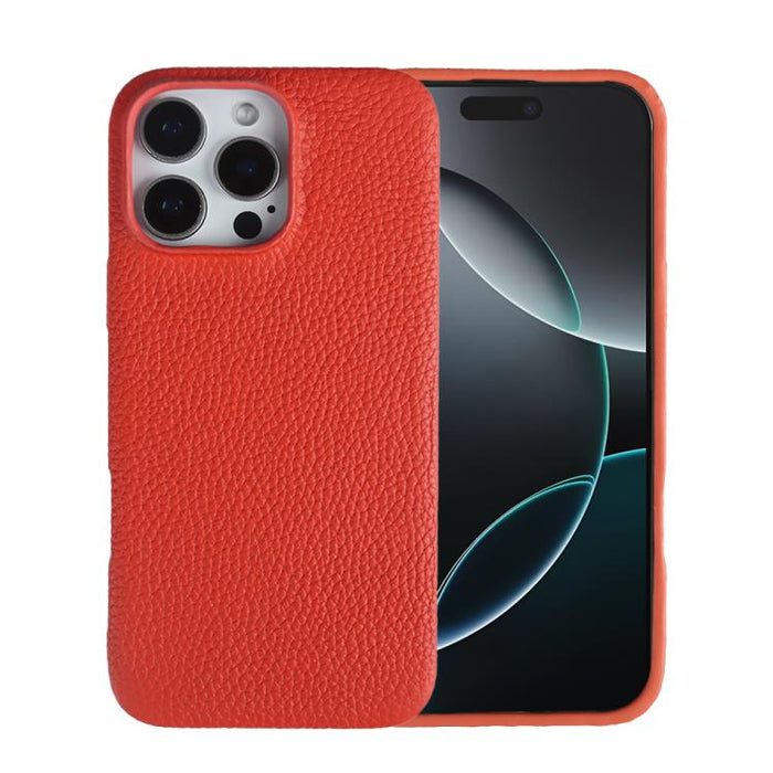 Litchi Texture Genuine Leather MagSafe Back Phone Case, For iPhone 16 Pro Max, For iPhone 15 Pro Max, For iPhone 14 Pro Max