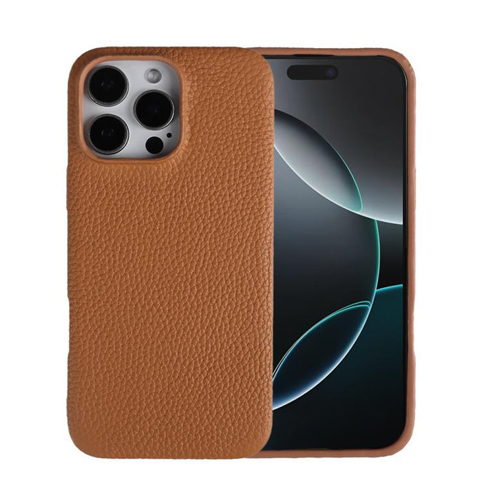 Litchi Texture Genuine Leather MagSafe Back Phone Case, For iPhone 16 Pro Max, For iPhone 15 Pro Max, For iPhone 14 Pro Max