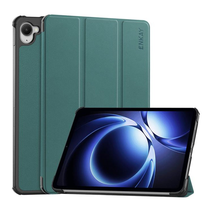 Funda para tablet ENKAY de tres pliegues con soporte y textura Custer, de cuero., For Redmi Pad 2 SE 9.7 2026, For Redmi K Pad 8.8