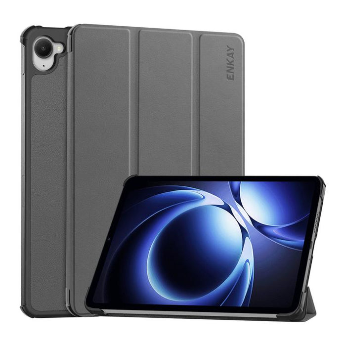 Funda para tablet ENKAY de tres pliegues con soporte y textura Custer, de cuero., For Redmi Pad 2 SE 9.7 2026, For Redmi K Pad 8.8