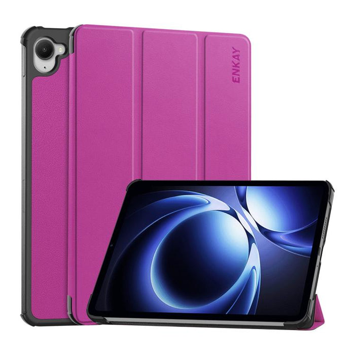 Funda para tablet ENKAY de tres pliegues con soporte y textura Custer, de cuero., For Redmi Pad 2 SE 9.7 2026, For Redmi K Pad 8.8