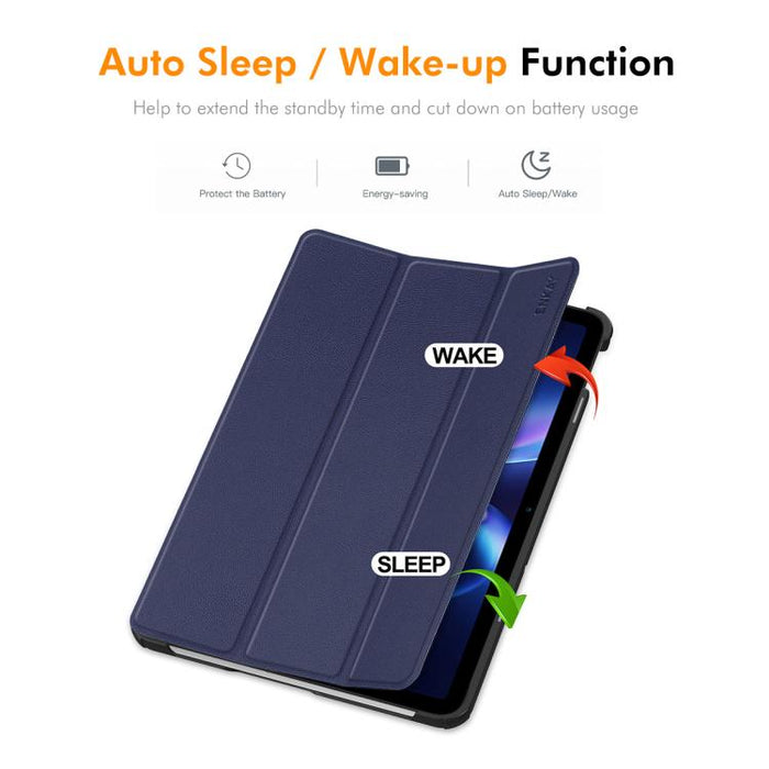 Funda para tablet ENKAY de tres pliegues con soporte y textura Custer, de cuero., For Redmi Pad 2 SE 9.7 2026, For Redmi K Pad 8.8