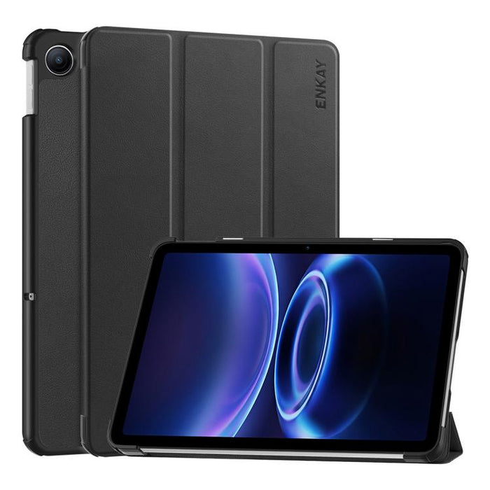 Funda para tablet ENKAY de tres pliegues con soporte y textura Custer, de cuero., For Redmi Pad 2 SE 9.7 2026, For Redmi K Pad 8.8