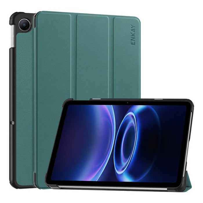 Funda para tablet ENKAY de tres pliegues con soporte y textura Custer, de cuero., For Redmi Pad 2 SE 9.7 2026, For Redmi K Pad 8.8