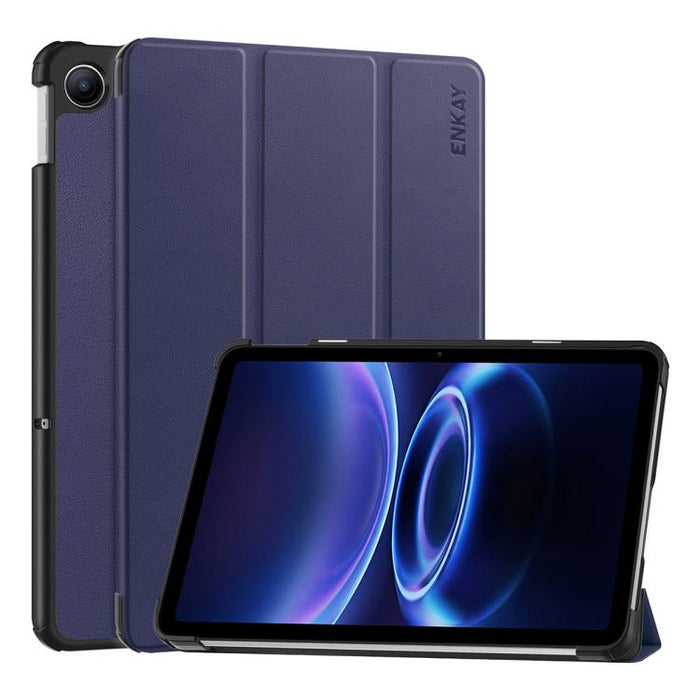 Funda para tablet ENKAY de tres pliegues con soporte y textura Custer, de cuero., For Redmi Pad 2 SE 9.7 2026, For Redmi K Pad 8.8
