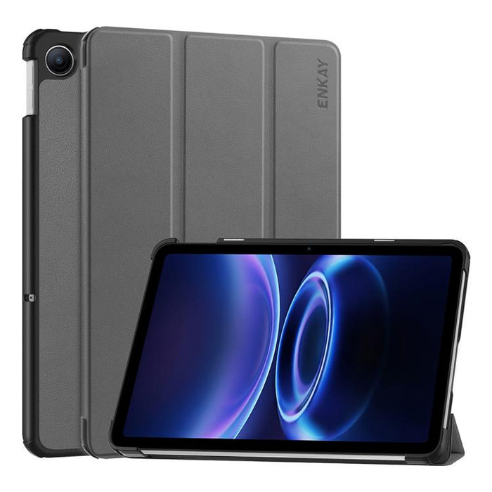Funda para tablet ENKAY de tres pliegues con soporte y textura Custer, de cuero., For Redmi Pad 2 SE 9.7 2026, For Redmi K Pad 8.8