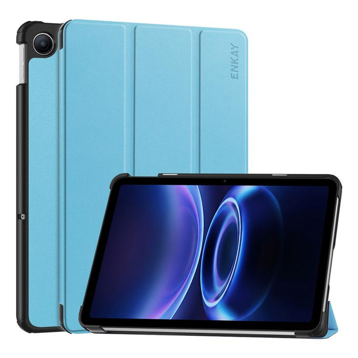 Funda para tablet ENKAY de tres pliegues con soporte y textura Custer, de cuero., For Redmi Pad 2 SE 9.7 2026, For Redmi K Pad 8.8