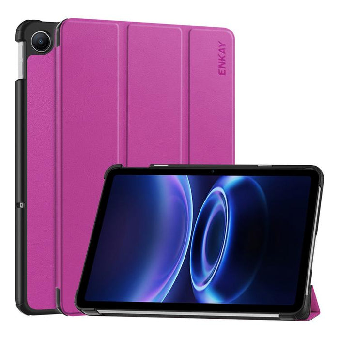 Funda para tablet ENKAY de tres pliegues con soporte y textura Custer, de cuero., For Redmi Pad 2 SE 9.7 2026, For Redmi K Pad 8.8