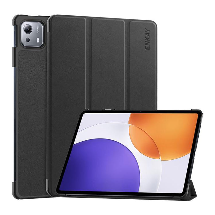 Funda para tablet inteligente ENKAY de tres pliegues, de piel con textura Custer., For Xiaomi Redmi K Pad 2 8.8 2026, For Xiaomi Pad 7S Pro 12.5, For Xiaomi Pad 7 Ultra 14