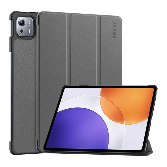 Funda para tablet inteligente ENKAY de tres pliegues, de piel con textura Custer., For Xiaomi Redmi K Pad 2 8.8 2026, For Xiaomi Pad 7S Pro 12.5, For Xiaomi Pad 7 Ultra 14